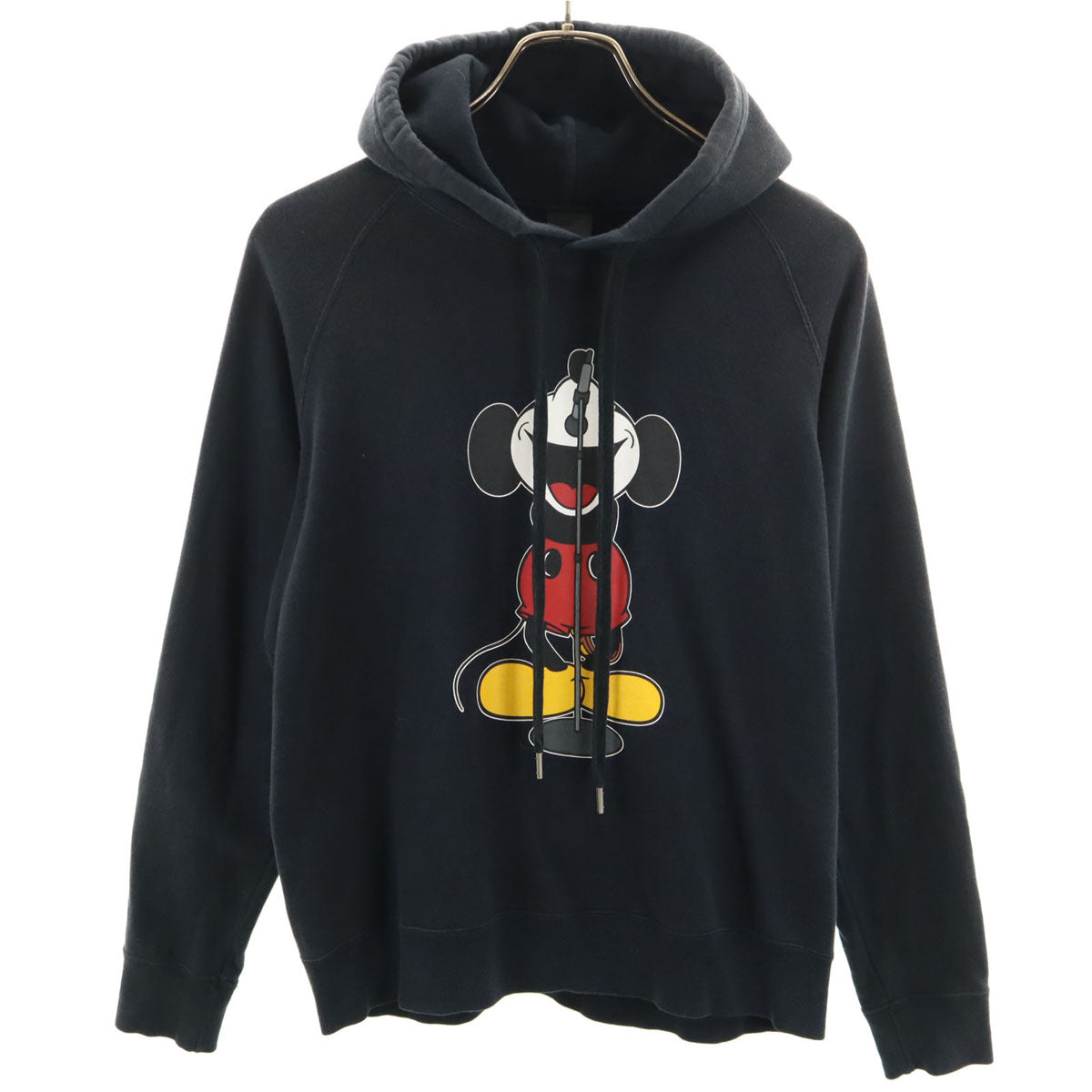 NUMBER(N)INE ナンバーナイン 00s Disney ディズニー コラボ 初期 ミッキーマウス 長袖 スウェットパーカー 2 ブラック メンズ