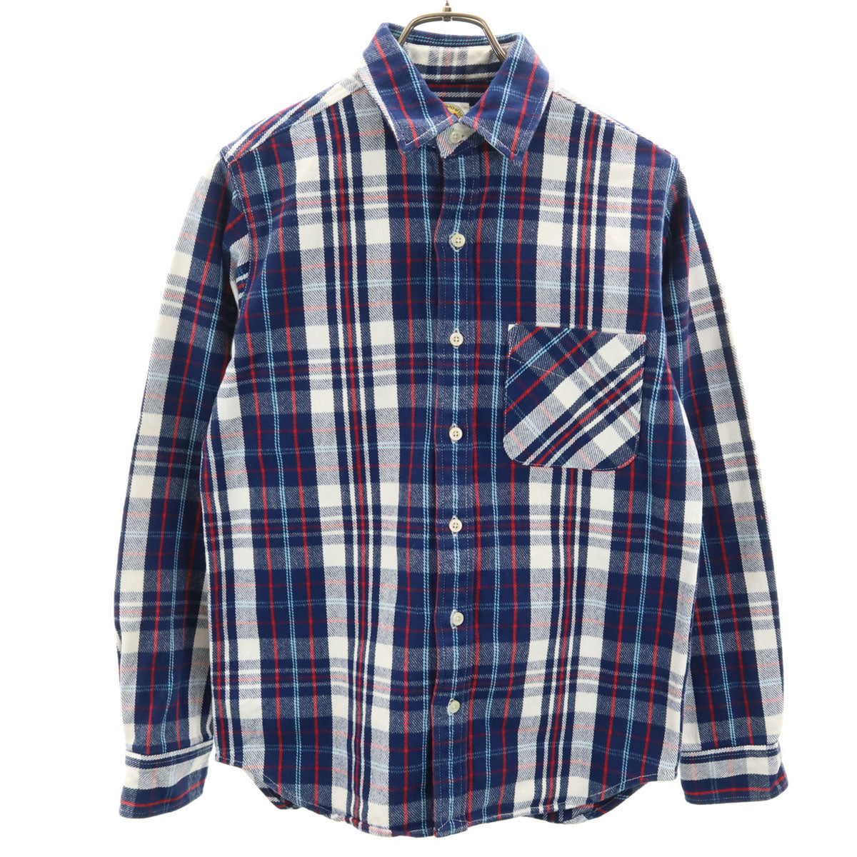 Class-5 クラスファイブ チェック柄 長袖 スーパーヘビー シャツ S ネイビー メンズ