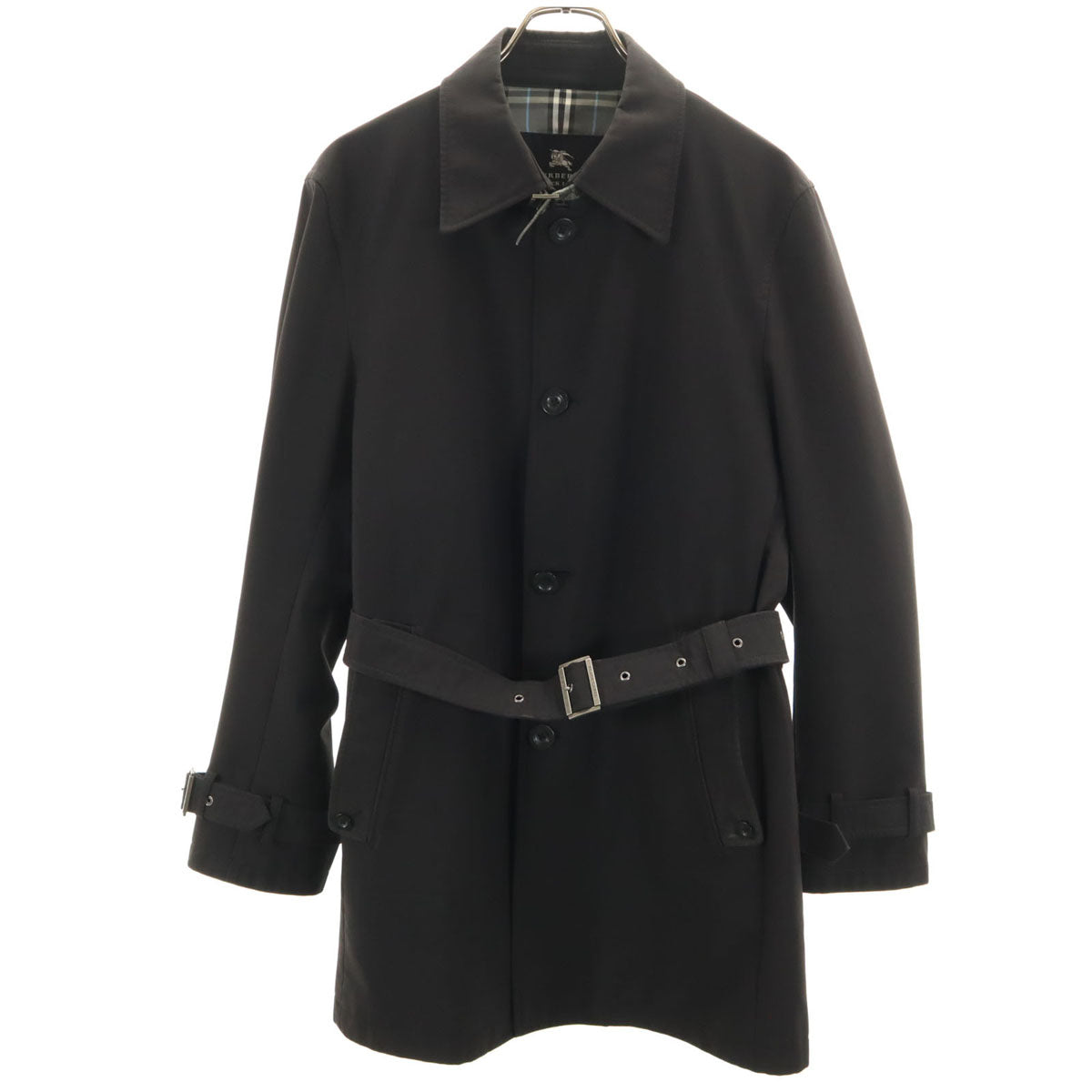 BURBERRY BLACK LABEL バーバリーブラックレーベル ステンカラーコート L ブラック 三陽商会 メンズ