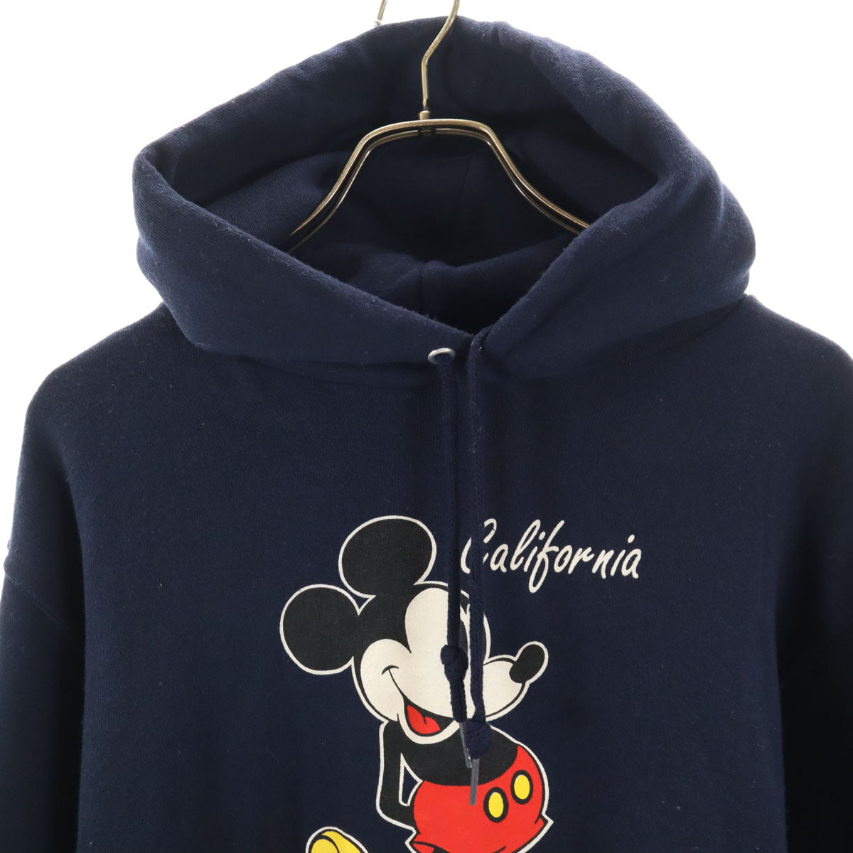 Velva Sheen ベルバシーン 90s USA製 オールド ミッキーマウス 長袖 スウェットパーカー M ネイビー メンズ