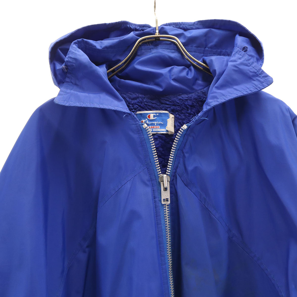 Champion チャンピオン 90s オールド USA製 青タグ ナイロンジャケット XL ブルー フーディー メンズ