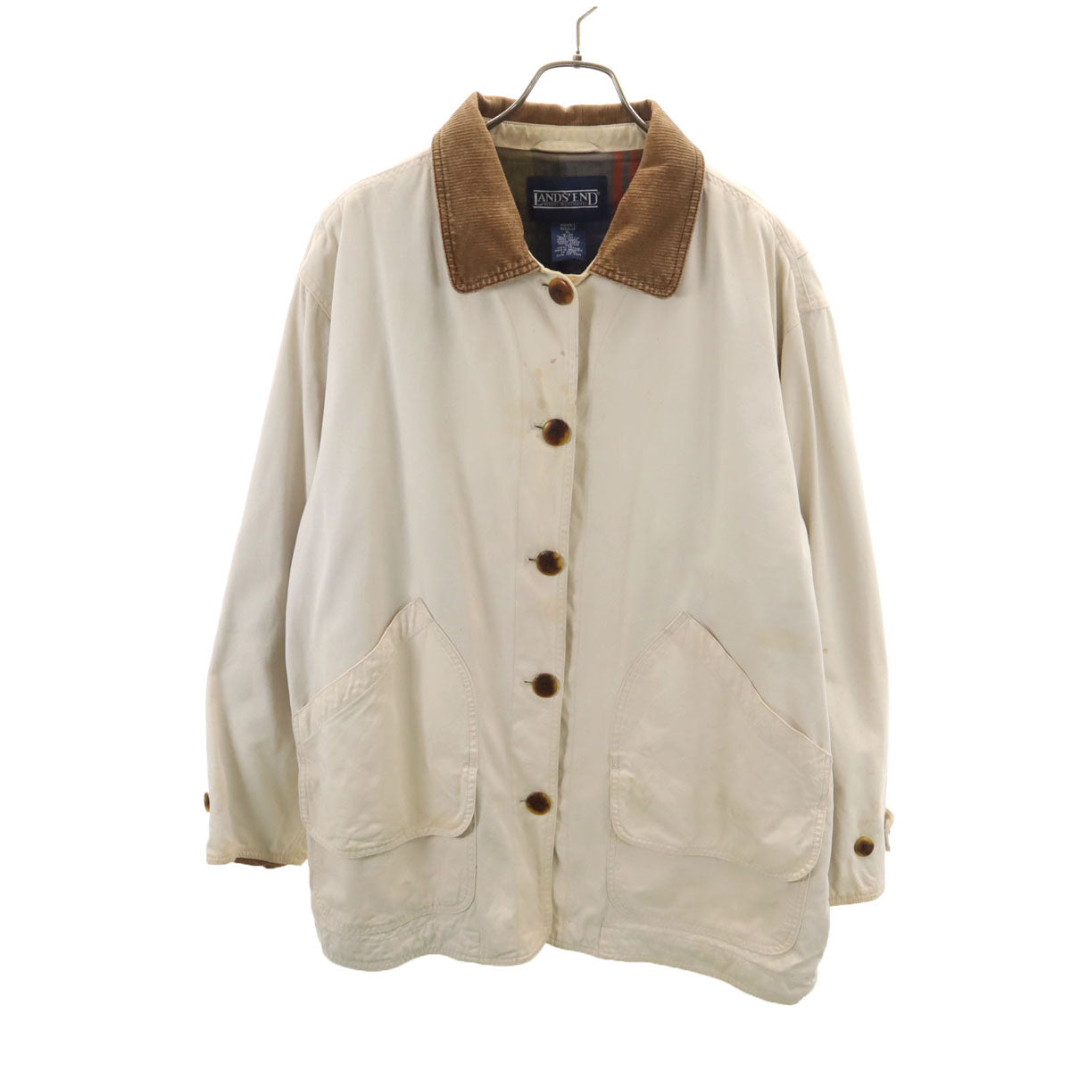 LANDS' END ランズエンド 90s オールド カバーオール XL アイボリー レディース