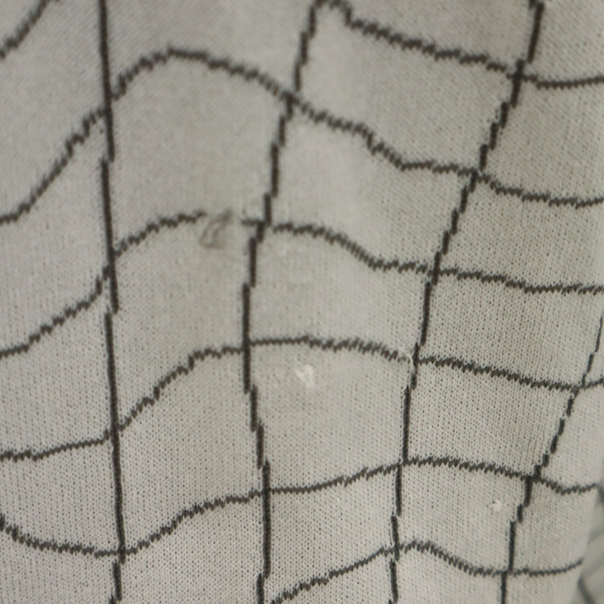 LANVIN SPORT ランバンスポール 幾何学柄 長袖 ニット 40 ホワイト メンズ