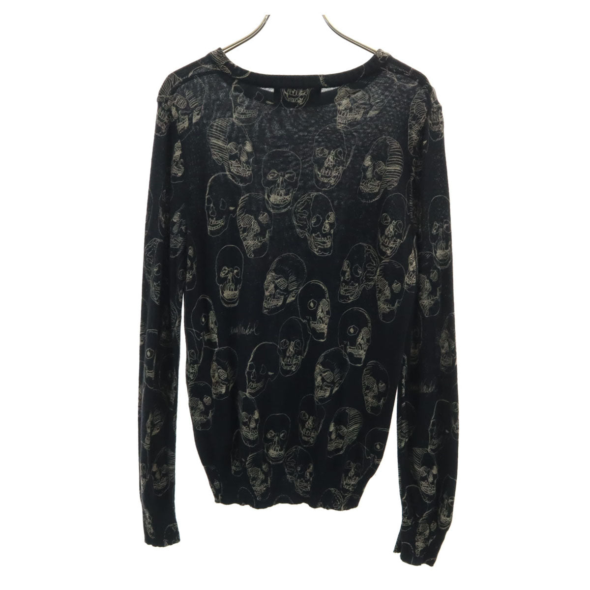 ANDY WARHOL BY HYSTERIC GLAMOUR アンディーウォーフォールバイヒステリックグラマー 日本製 スカル柄 長袖 ニット S ブラック ドクロ レディース