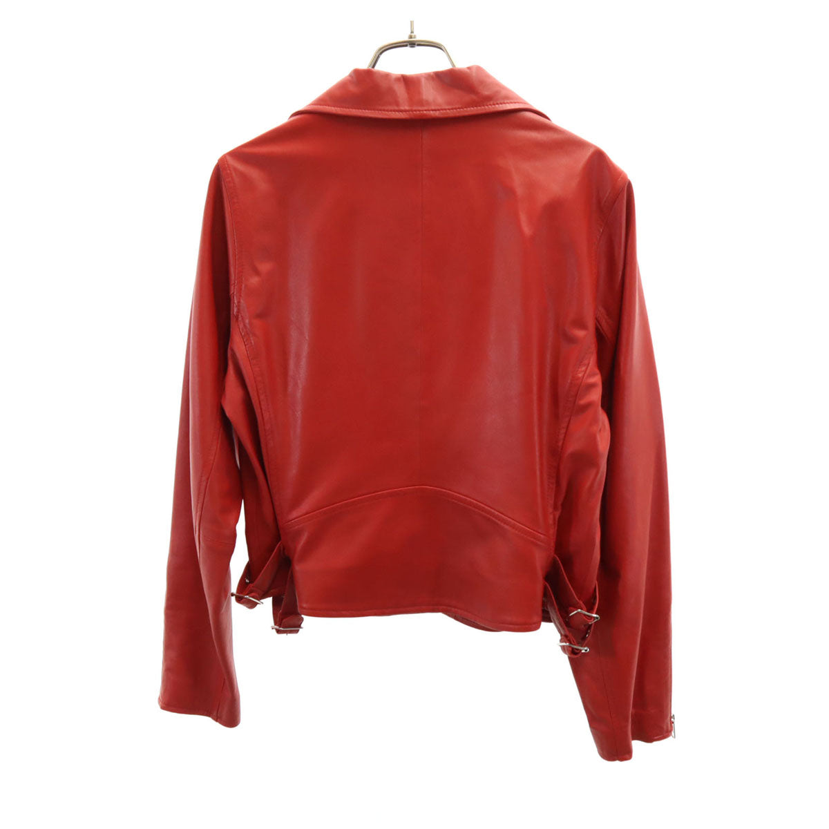 PINK HOUSE ピンクハウス 羊革 ダブルライダースジャケット 4 レッド レディース