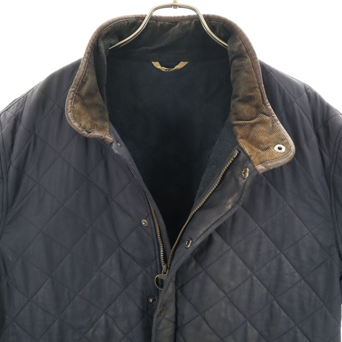 Barbour バブアー パウエル キルト ジャケット XXL ネイビー キルティングジャケット メンズ