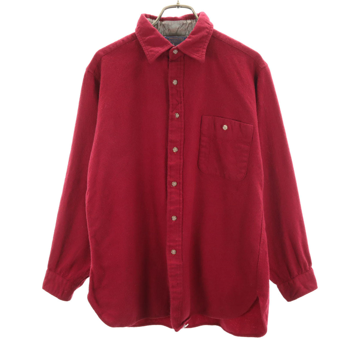 PENDLETON ペンドルトン 70s 80s ヴィンテージ USA製 ウールブレンド 長袖 ボード シャツ L バーガンディ エルボーパッチ メンズ