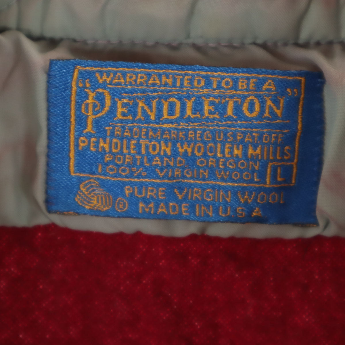 PENDLETON ペンドルトン 70s 80s ヴィンテージ USA製 ウールブレンド 長袖 ボード シャツ L バーガンディ エルボーパッチ メンズ