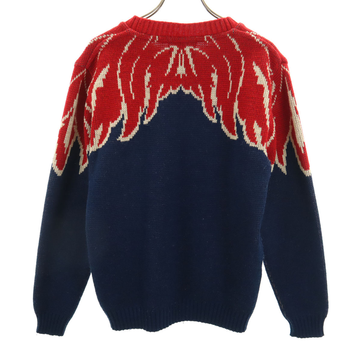 TENDERLOIN テンダーロイン 15AW 日本製 ウールブレンド ウィング柄 長袖 セーター XS レッド メンズ