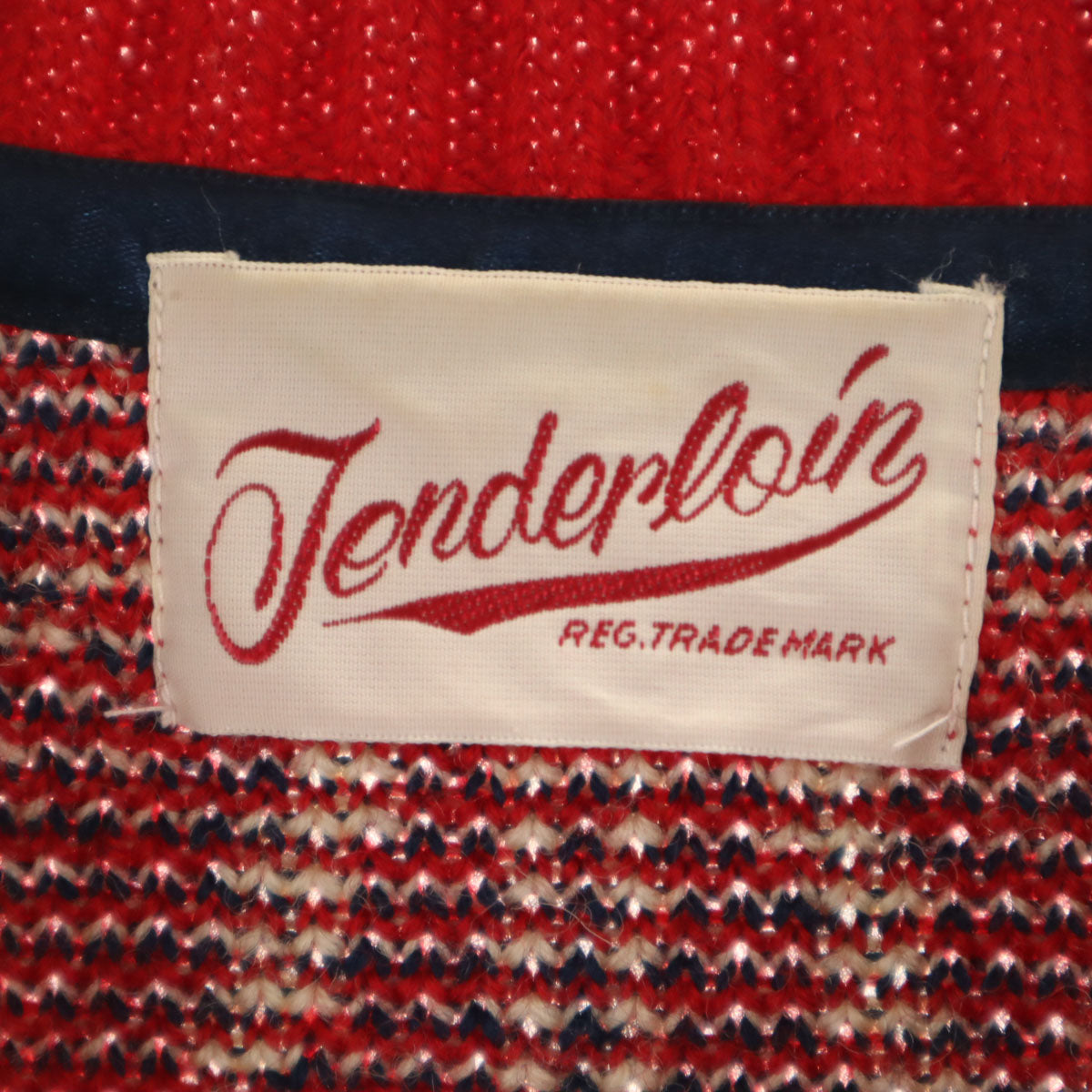 TENDERLOIN テンダーロイン 15AW 日本製 ウールブレンド ウィング柄 長袖 セーター XS レッド メンズ