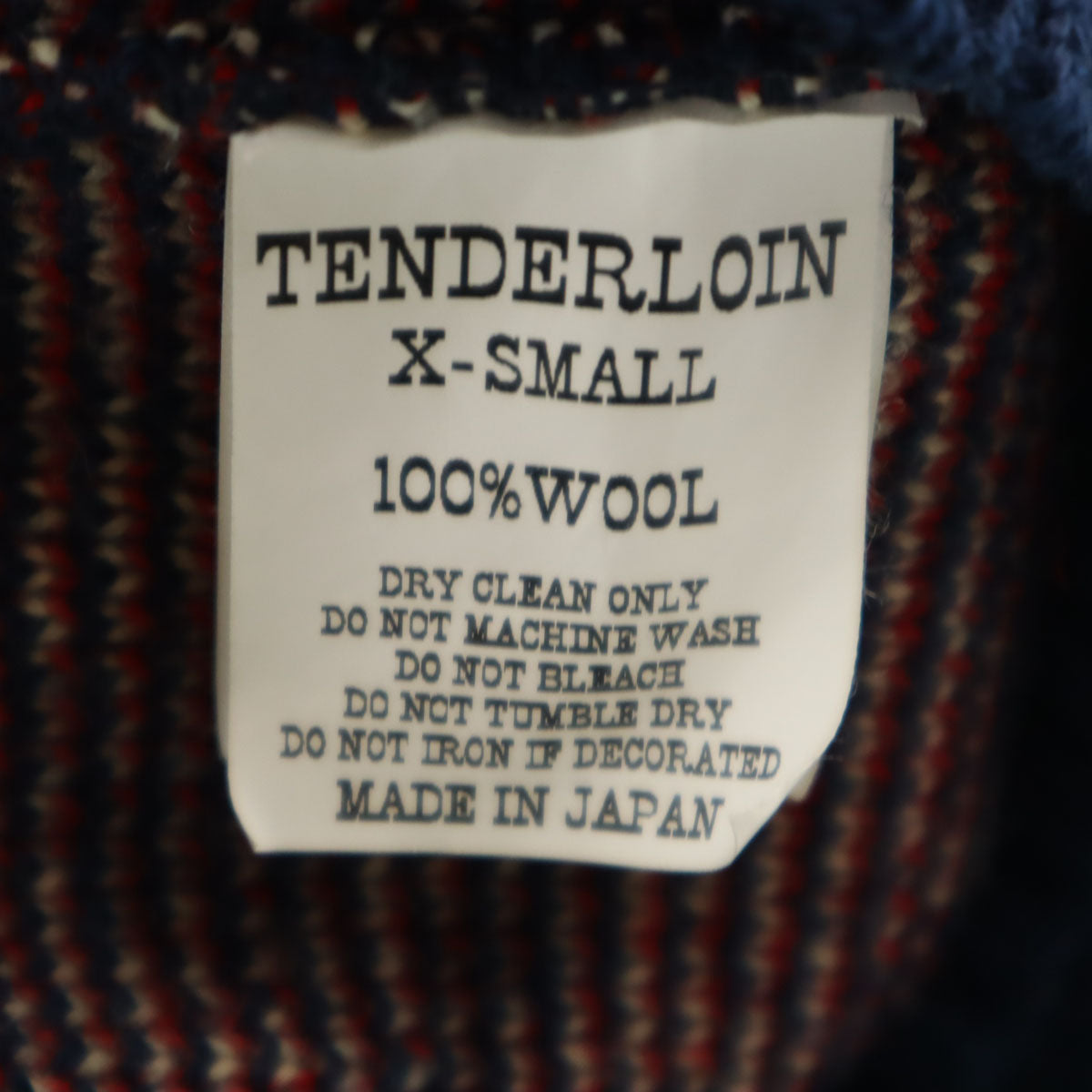 TENDERLOIN テンダーロイン 15AW 日本製 ウールブレンド ウィング柄 長袖 セーター XS レッド メンズ