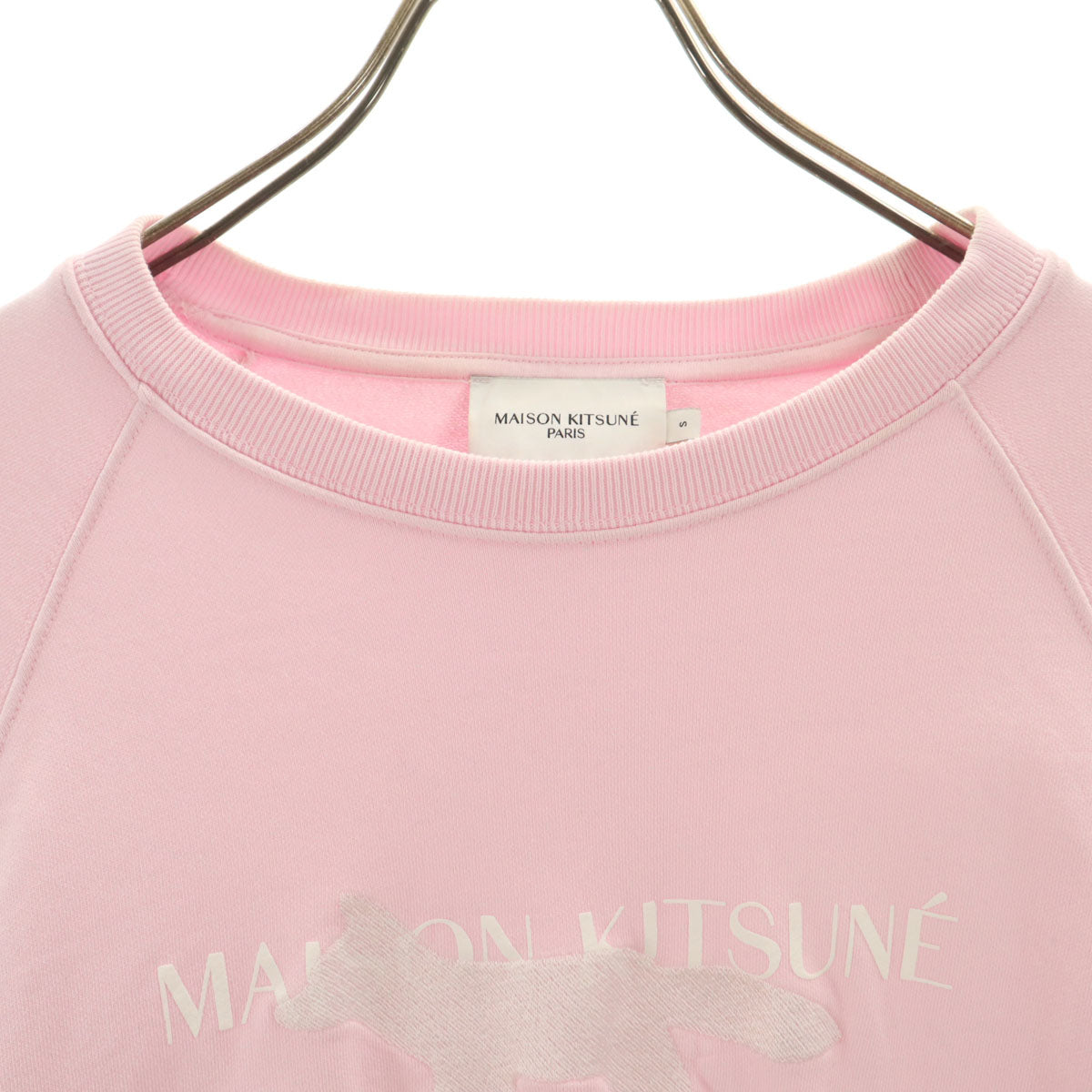MAISON KITSUNE メゾンキツネ ポルトガル製 長袖 スウェット トレーナー S ピンク レディース