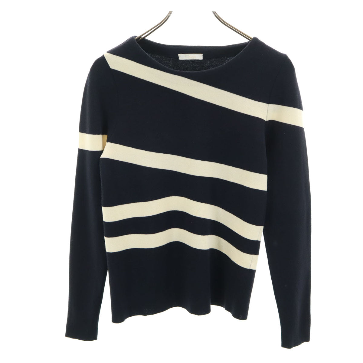 Chloe クロエ イタリア製 長袖 ニット XS ネイビー レディース
