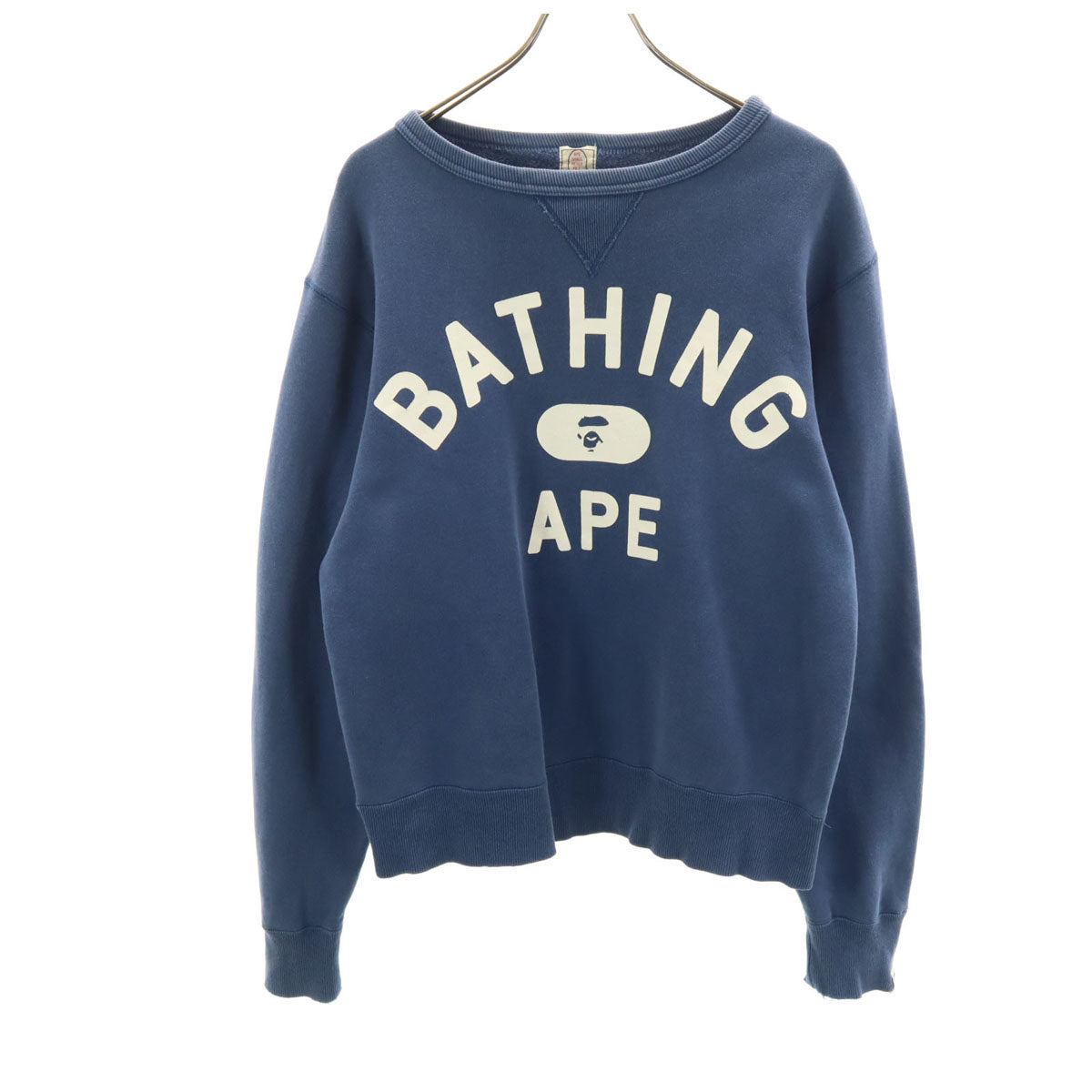 古着 A BATHING APE アベイシングエイプ 日本製 長袖 スウェット トレーナー S ネイビー レディース A BATHING APE（アベイシングエイプ） トレーナー スウェット CAMO