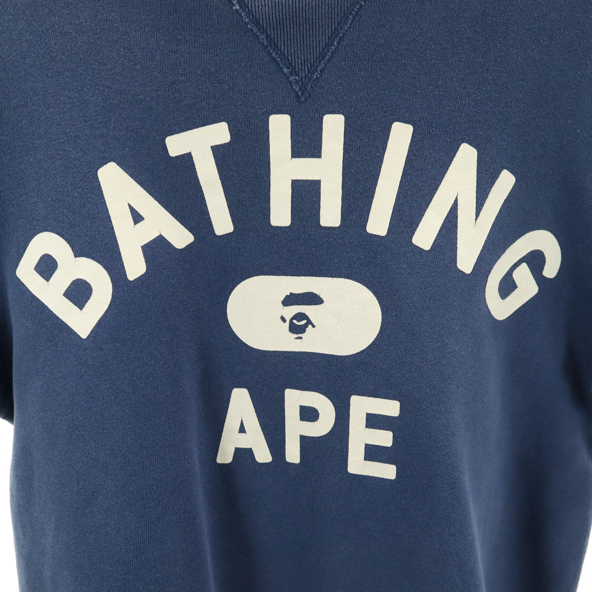 A BATHING APE アベイシングエイプ 日本製 長袖 スウェット トレーナー S ネイビー レディース