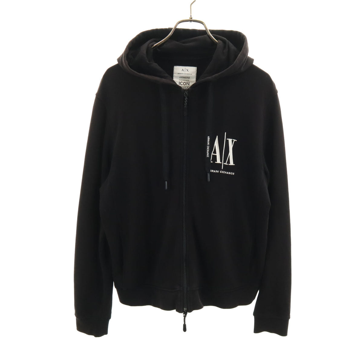 ARMANI EXCHANGE アルマーニエクスチェンジ 長袖 スウェット ジップパーカー S ブラック メンズ