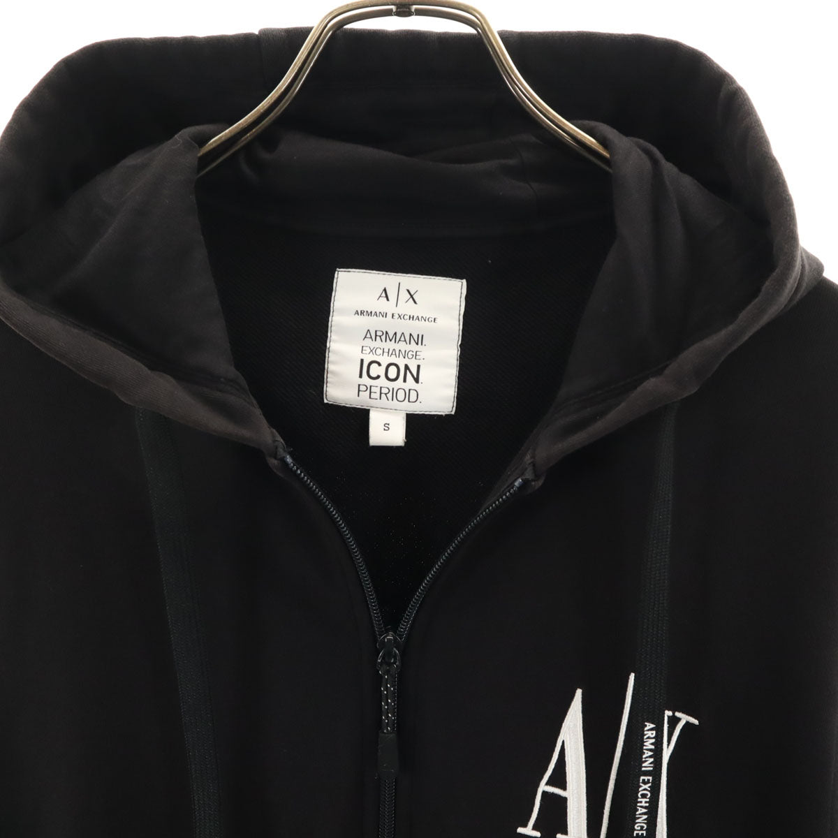 ARMANI EXCHANGE アルマーニエクスチェンジ 長袖 スウェット ジップパーカー S ブラック メンズ