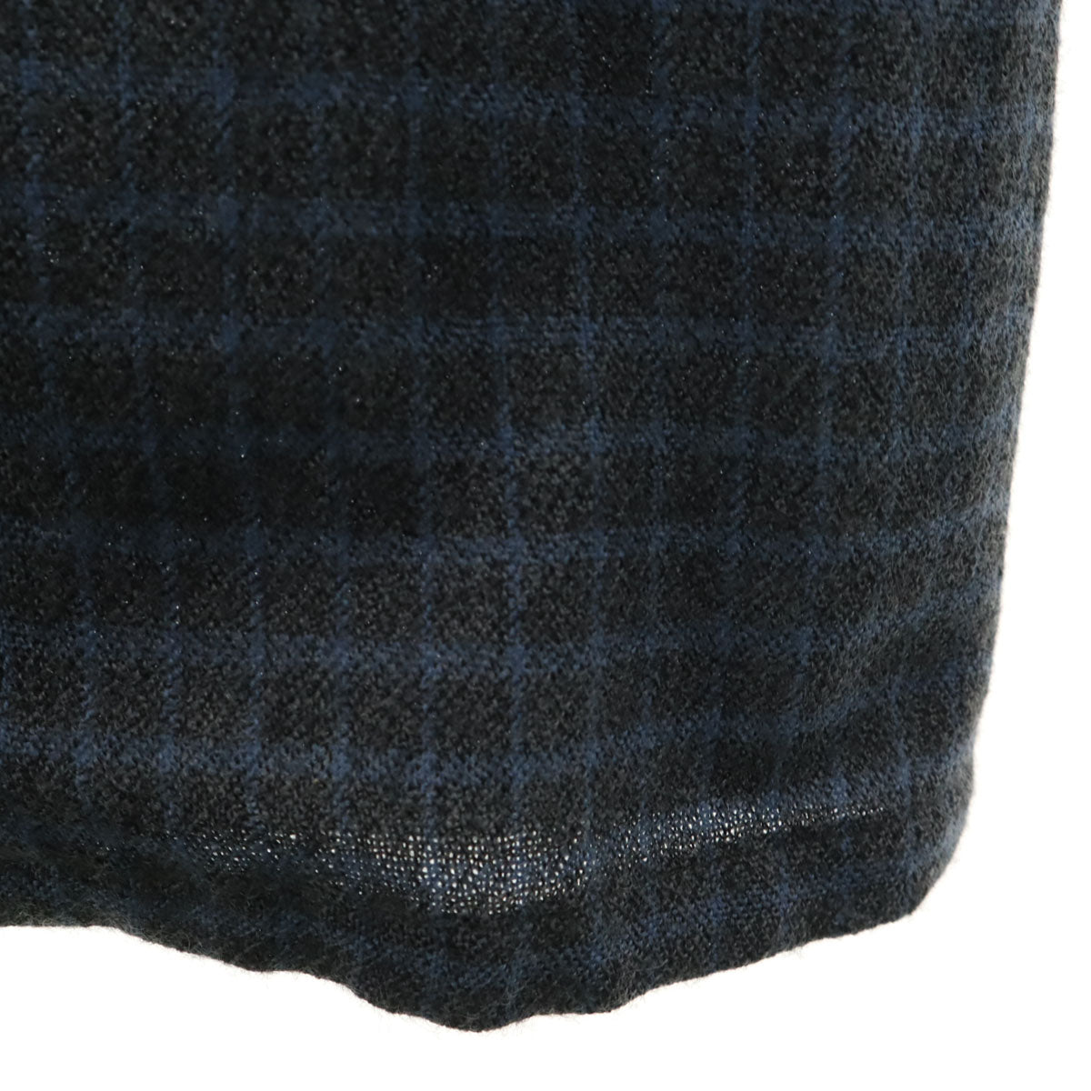 ISSEY MIYAKE イッセイミヤケ 70s 日本製 ヴィンテージ チェック柄 長袖 オープンカラー ウールシャツ 7 チャコールグレー レディース