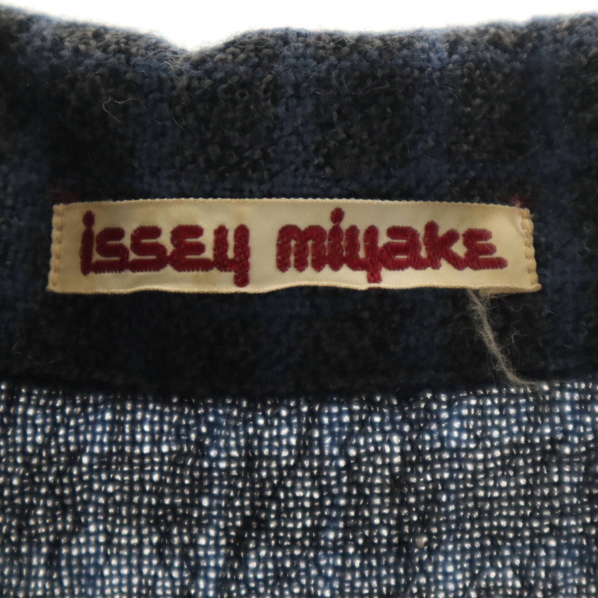 ISSEY MIYAKE イッセイミヤケ 70s 日本製 ヴィンテージ チェック柄 長袖 オープンカラー ウールシャツ 7 チャコールグレー レディース