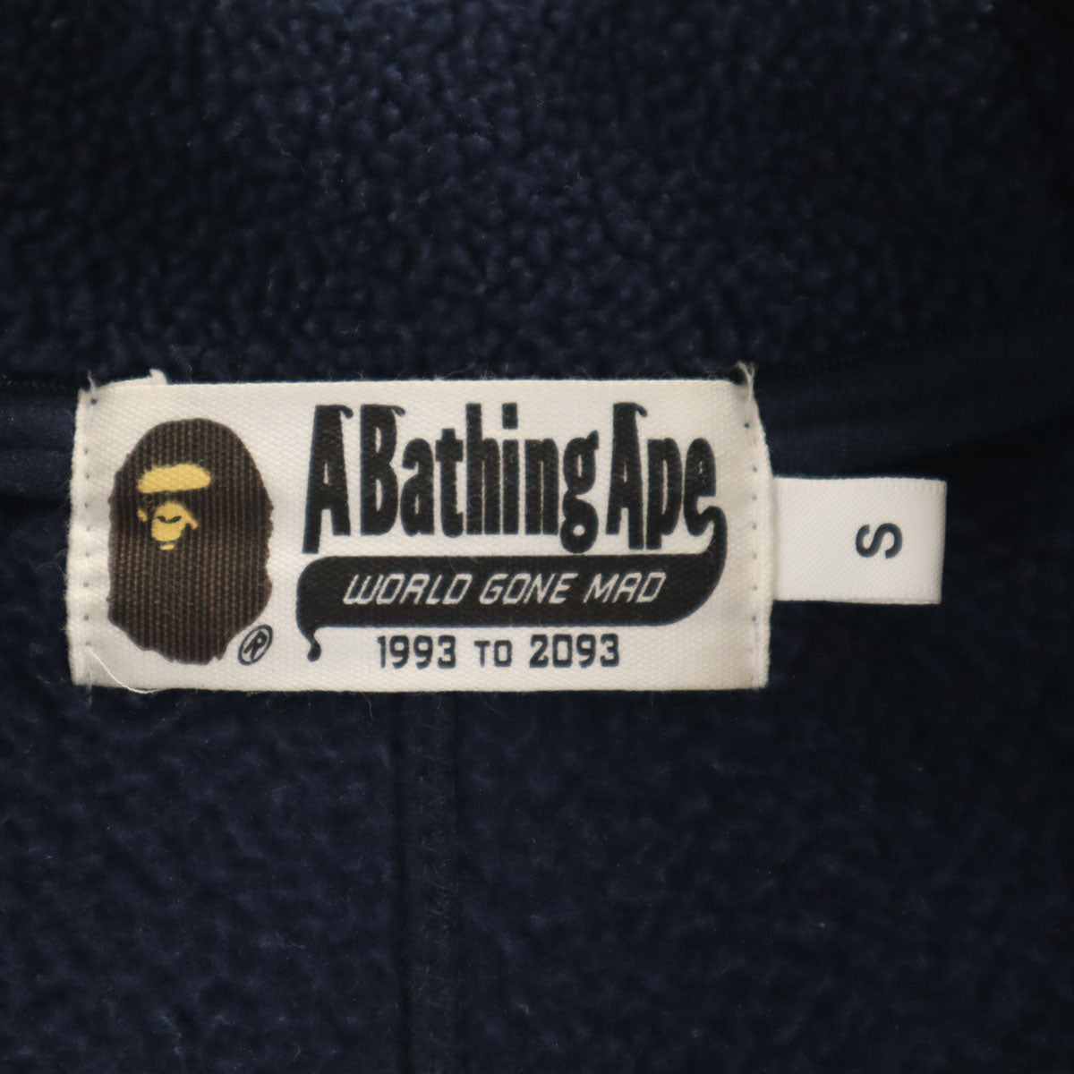 A BATHING APE アベイシングエイプ 日本製 長袖 フリース ジップパーカー S ネイビー メンズ
