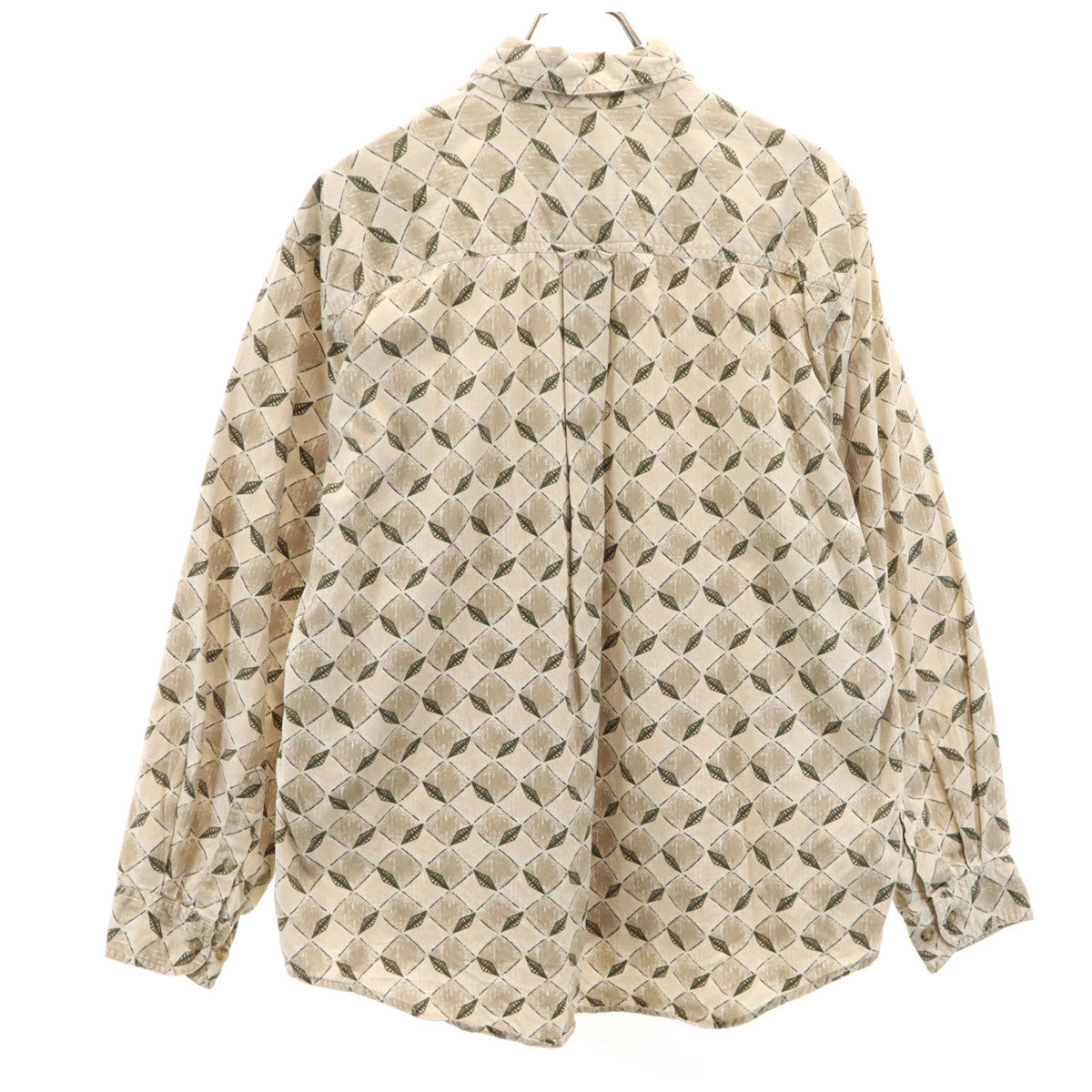 Catalina カタリナ 総柄 長袖 ボタンダウンシャツ L ベージュ系 メンズ