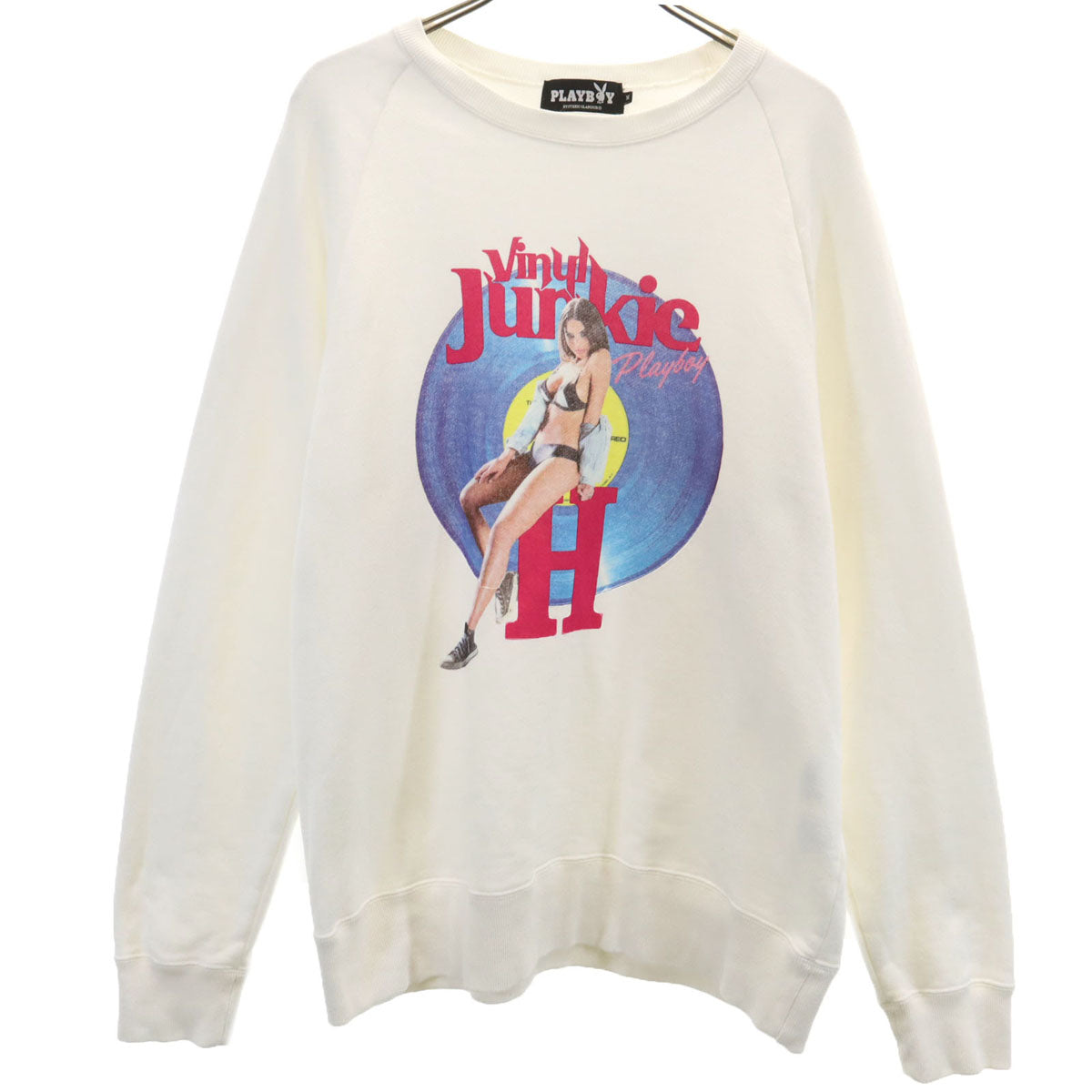 HYSTERIC GLAMOUR ヒステリックグラマー PLAYBOY プレイボーイ コラボ 長袖 スウェット トレーナー M ホワイト メンズ
