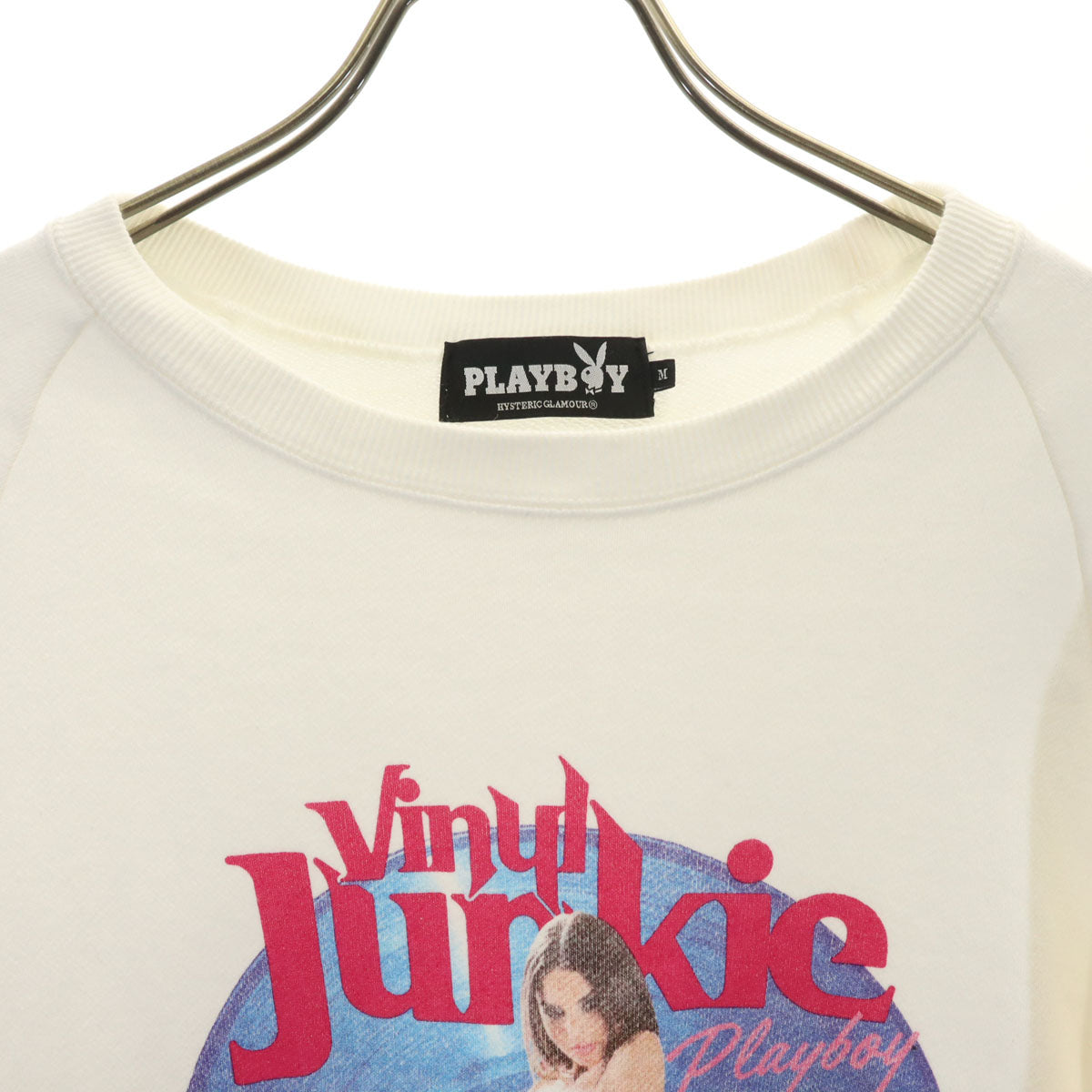 HYSTERIC GLAMOUR ヒステリックグラマー PLAYBOY プレイボーイ コラボ 長袖 スウェット トレーナー M ホワイト メンズ