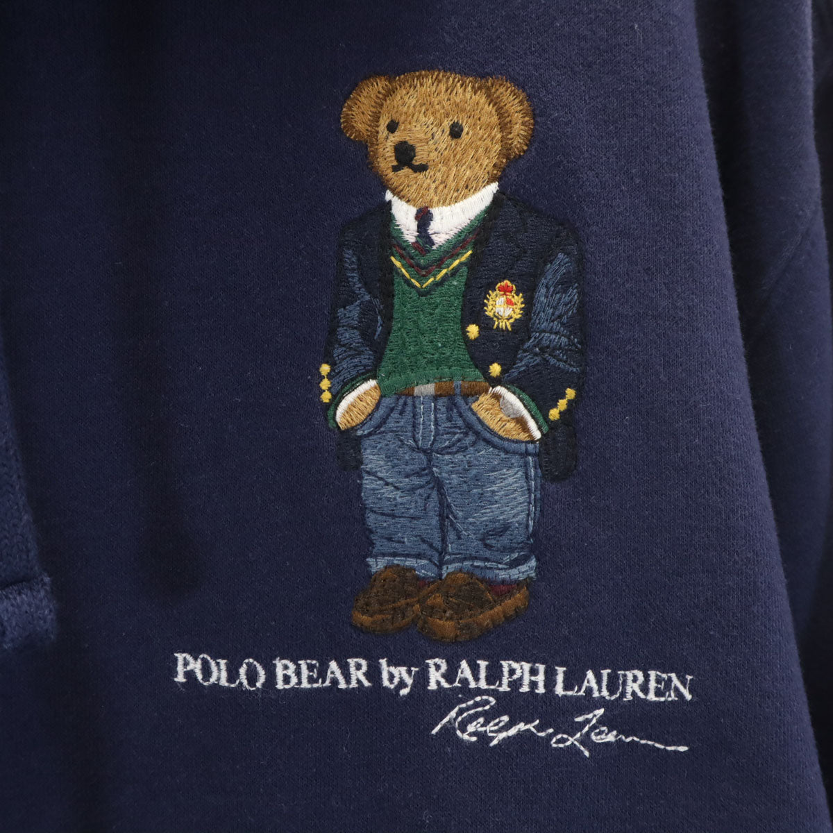 POLO RALPH LAUREN ポロラルフローレン ポロベア刺繍 長袖 スウェットパーカー S ネイビー 裏起毛 メンズ