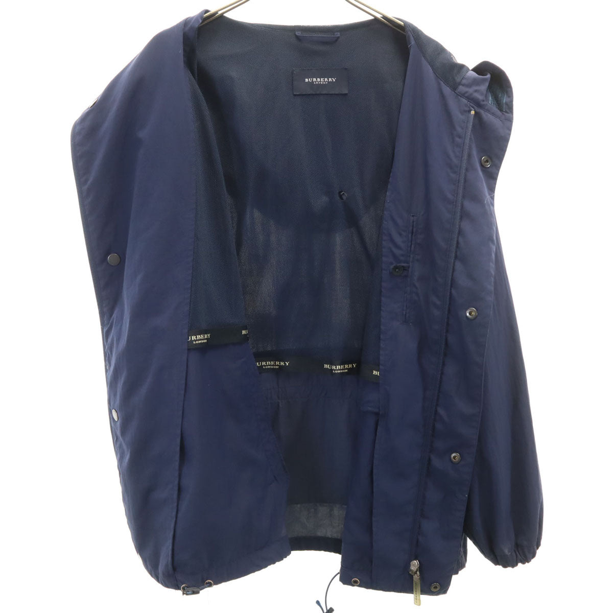 BURBERRY LONDON バーバリーロンドン 日本製 2WAY ナイロンジャケット L ネイビー 三陽商会 ポケッタブル メンズ