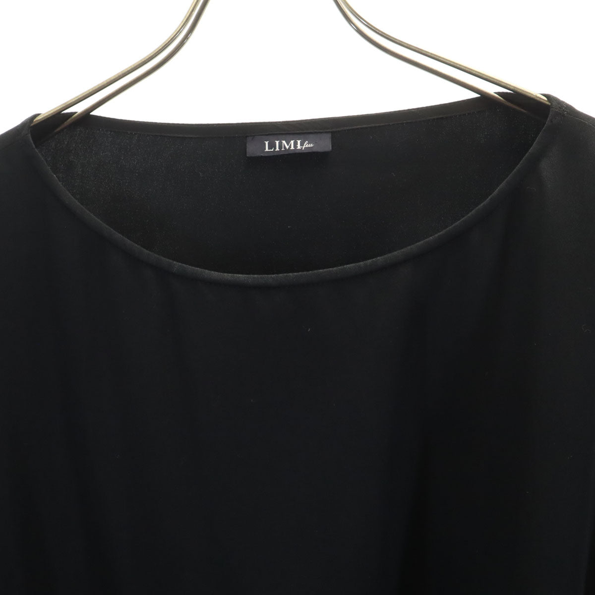 LIMI feu リミフゥ 日本製 長袖 ドルマン ワンピース S ブラック チュニック ヨウジヤマモト レディース