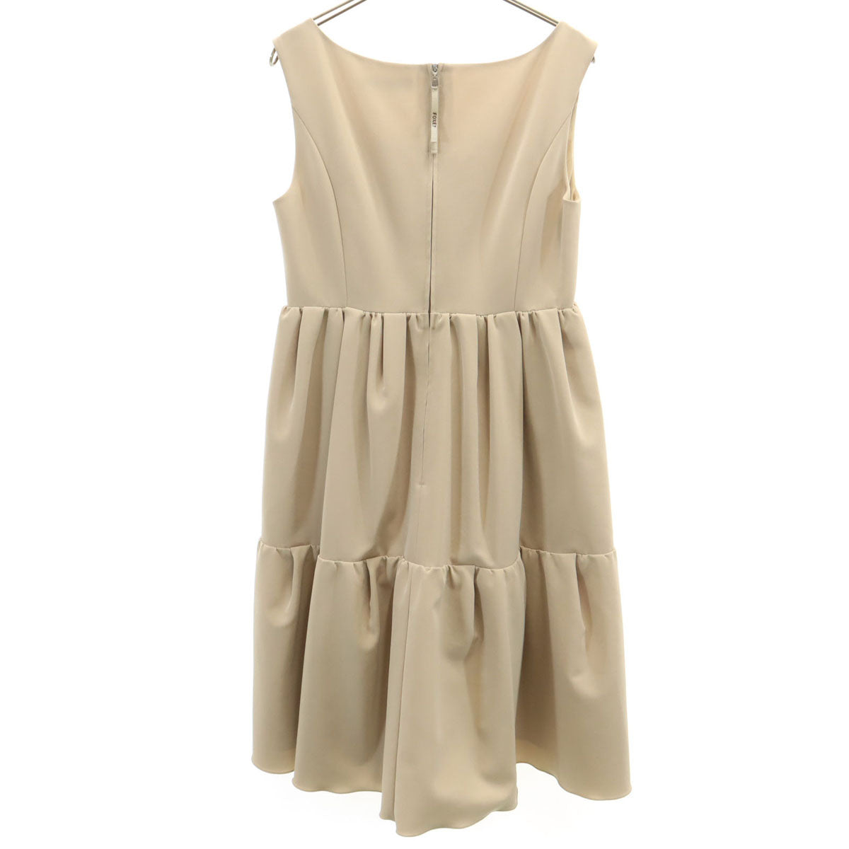 FOXEY NEW YORK フォクシーニューヨーク 日本製 ノースリーブ ワンピース 42 ベージュ レディース