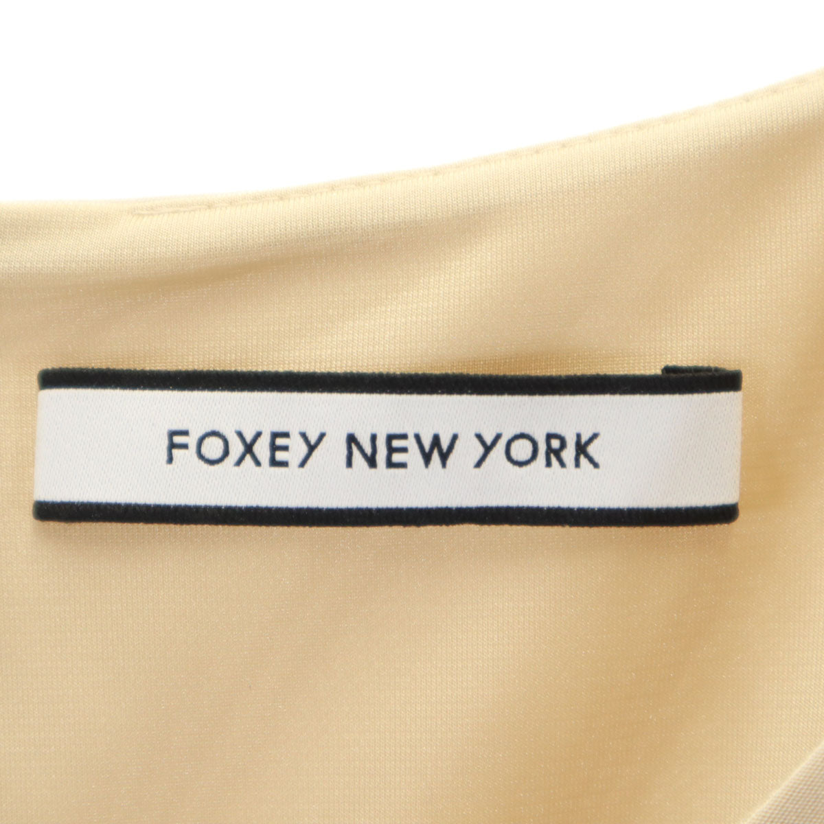 FOXEY NEW YORK フォクシーニューヨーク 日本製 ノースリーブ ワンピース 42 ベージュ レディース