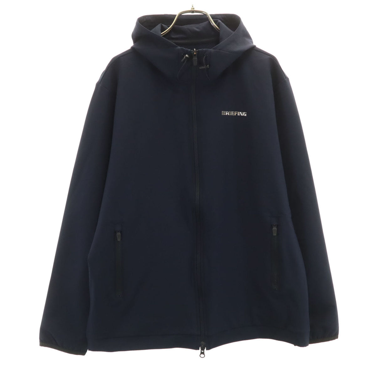美品 BRIEFING ブリーフィング ゴルフ 長袖 ストーム ジップパーカー L ネイビー メンズ
