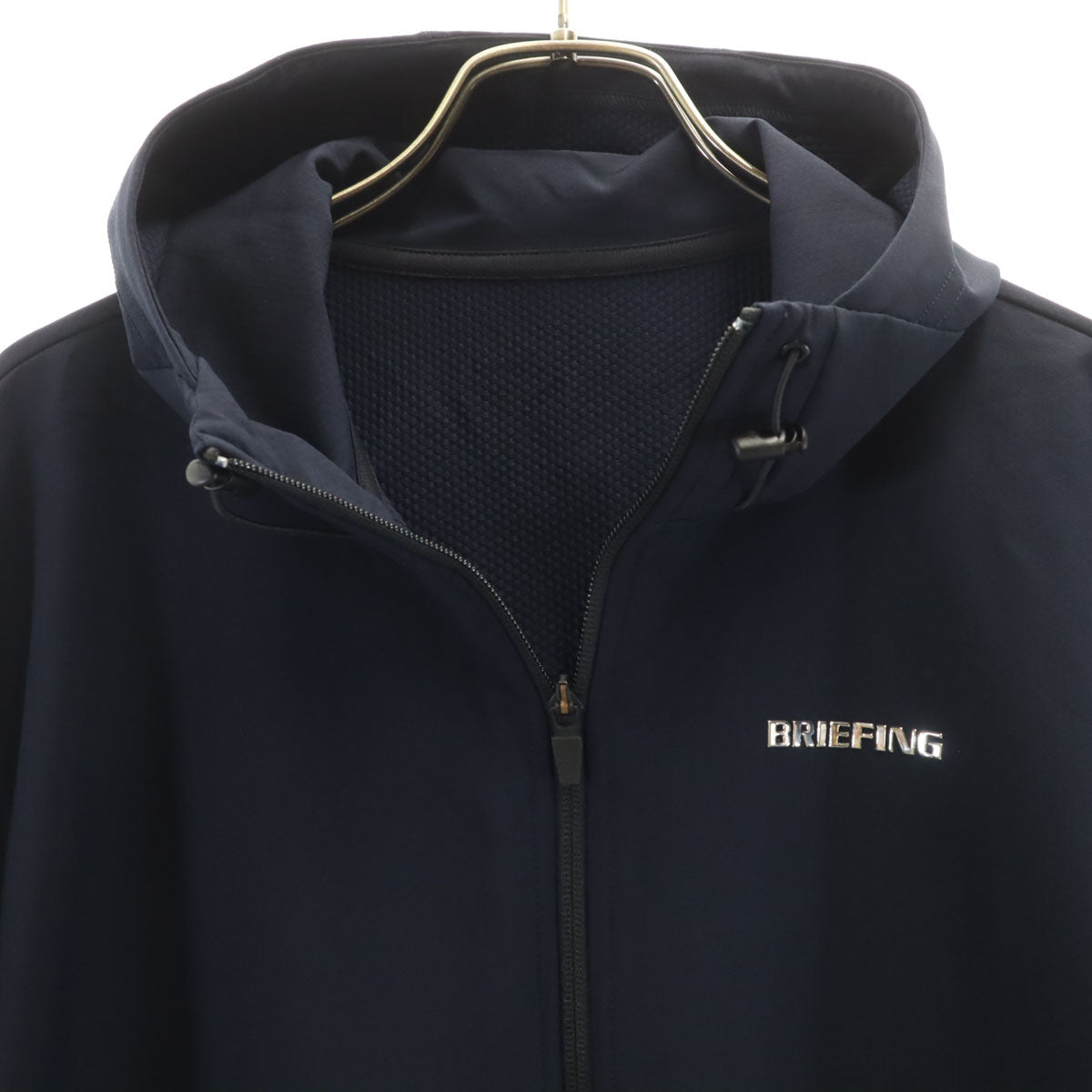 美品 BRIEFING ブリーフィング ゴルフ 長袖 ストーム ジップパーカー L ネイビー メンズ