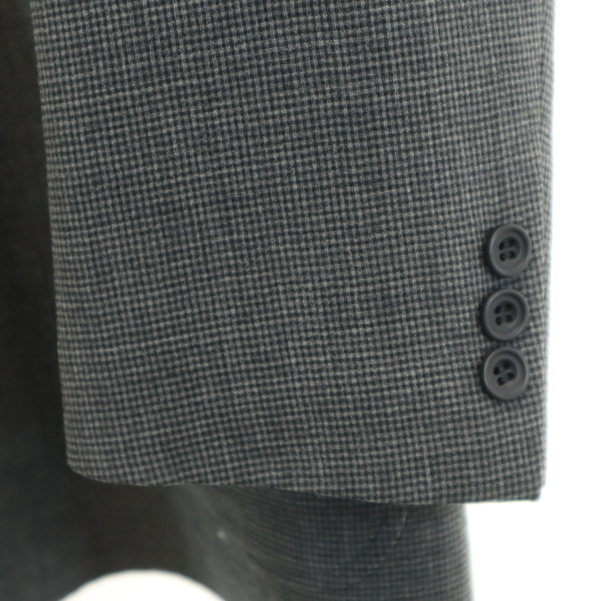 LANVIN CLASSIQUE ランバン クラシック 90s オールド チェック柄 テーラードジャケット 48-35 グレー メンズ