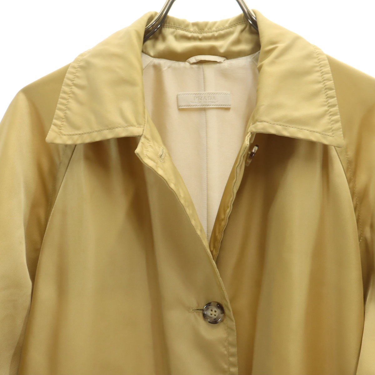 PRADA プラダ イタリア製 ステンカラーコート 44 ベージュ スプリング レディース