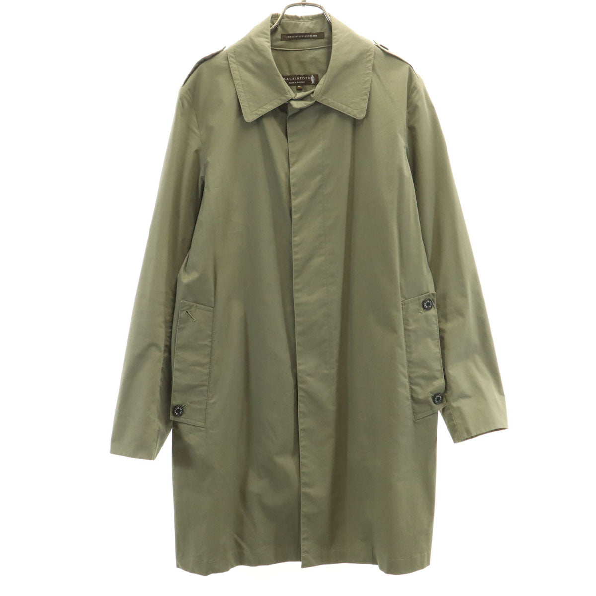 Mackintosh マッキントッシュ スコットランド製 ステンカラーコート 38 オリーブ系 スプリング レディース