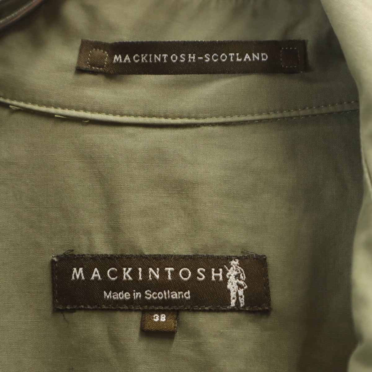 Mackintosh マッキントッシュ スコットランド製 ステンカラーコート 38 オリーブ系 スプリング レディース