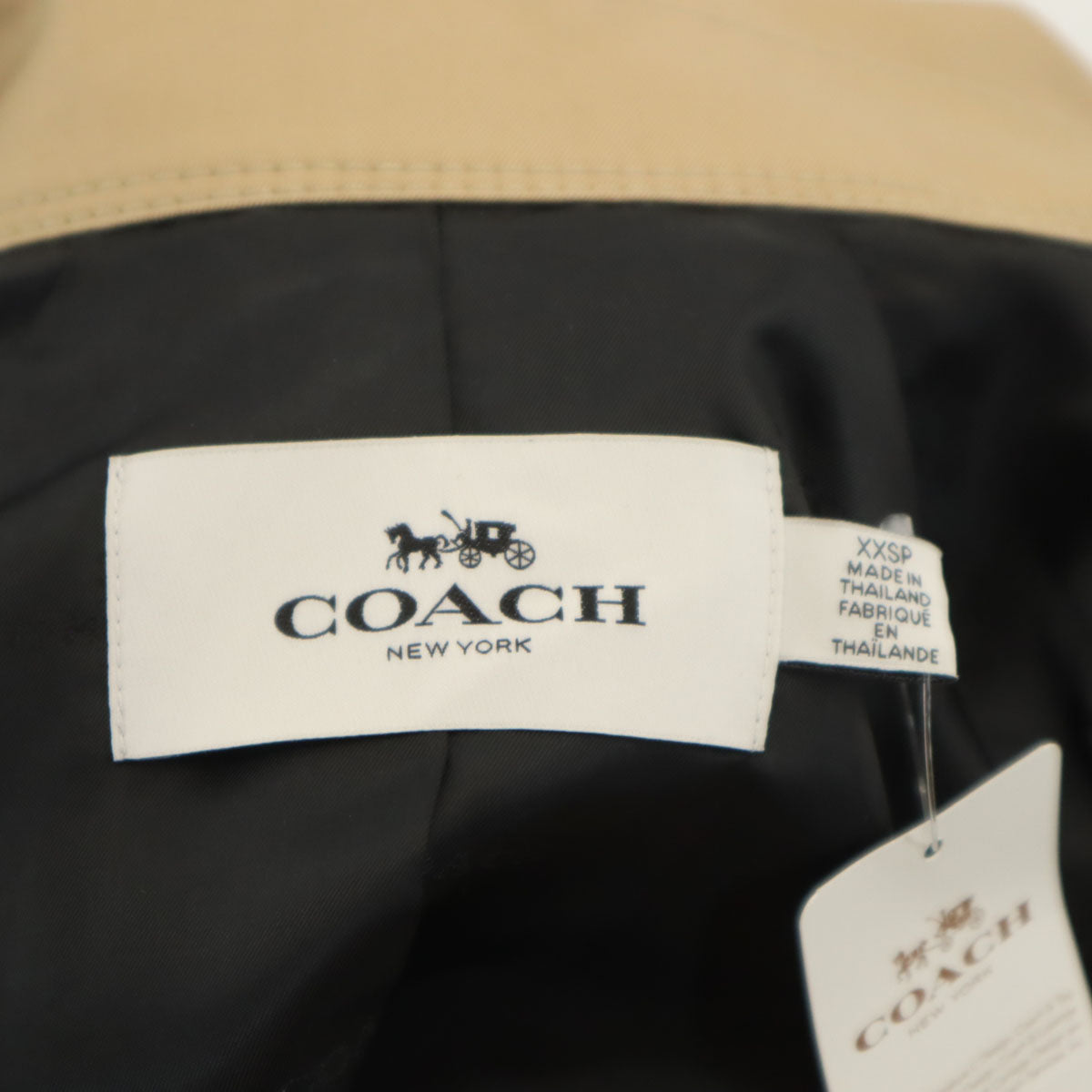 未使用 COACH コーチ トレンチコート XXS ベージュ F21833 レディース