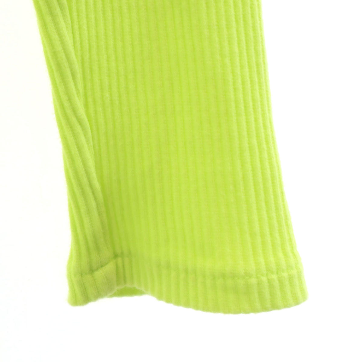 STUSSY ステューシー 長袖 リブニット ワンピース S ネオンイエロー レディース