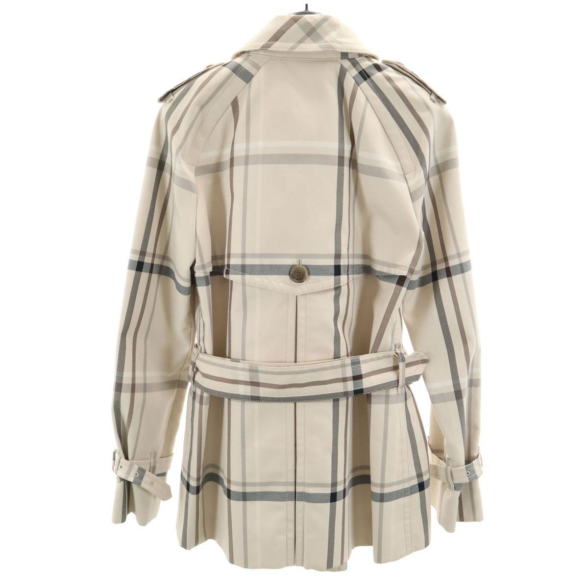 COACH コーチ チェック柄 ハーフ丈 トレンチコート XS ベージュ カバー付き レディース