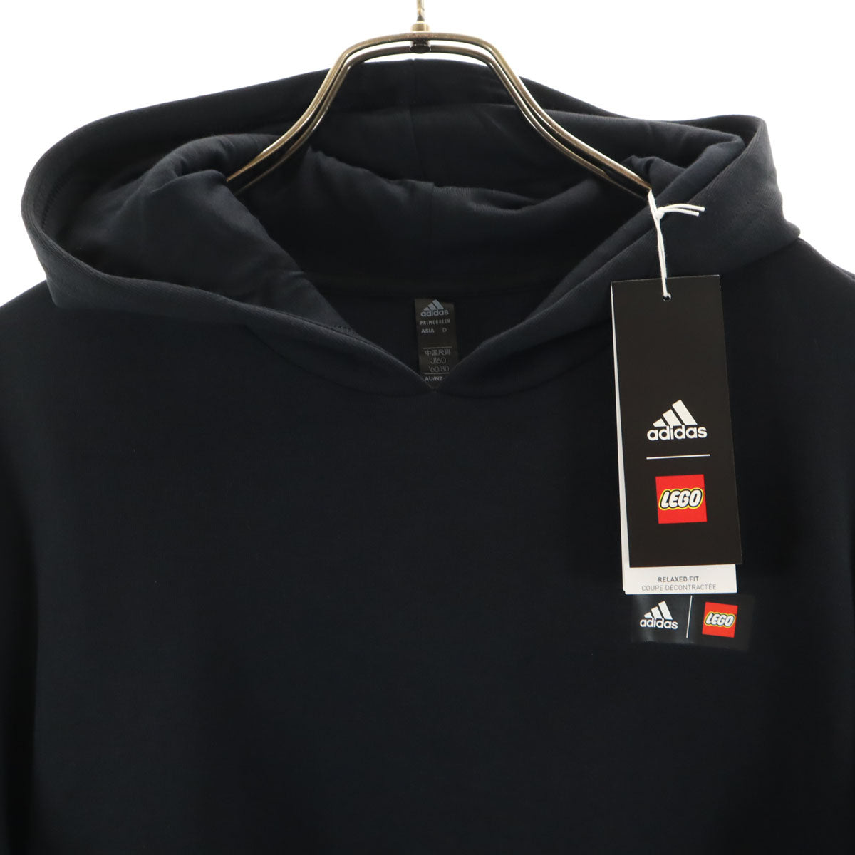 未使用 adidas アディダス LEGO レゴ コラボ 長袖 スウェットパーカー 160 ブラック キッズ
