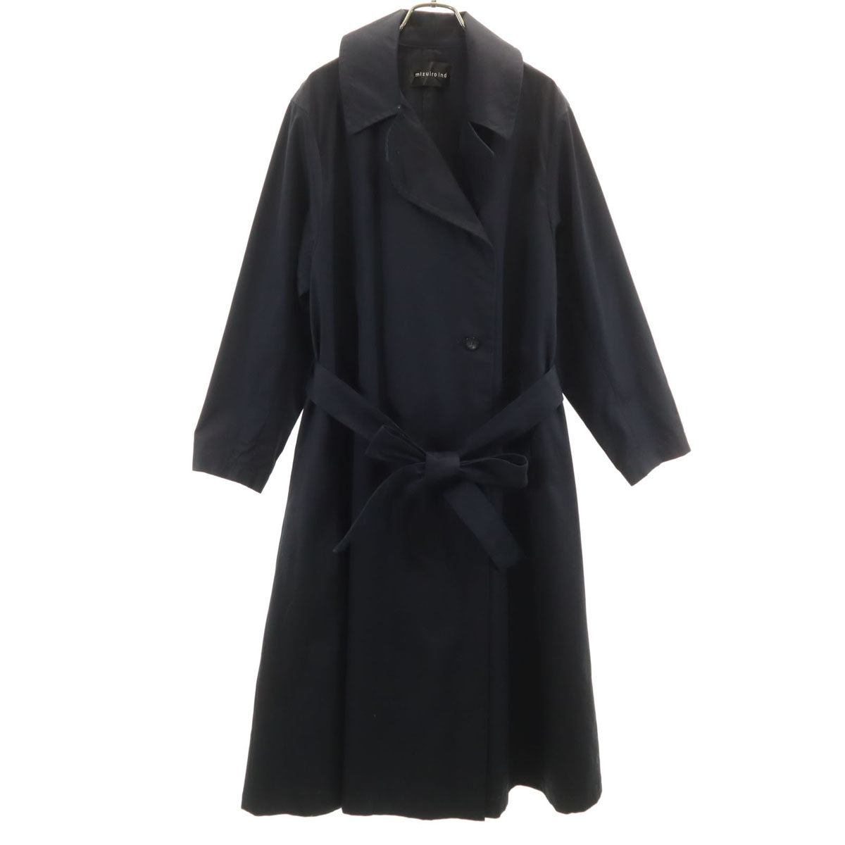 mizuiro ind ミズイロインド 日本製 トレンチコート ネイビー レディース