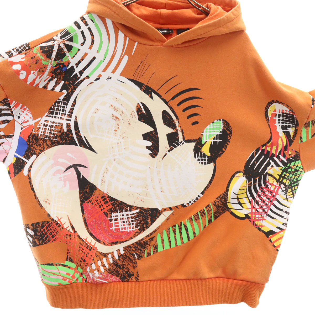 Desigual デシグアル DISNEY ディズニー コラボ ミッキーマウス 長袖 スウェットパーカー S オレンジ レディース