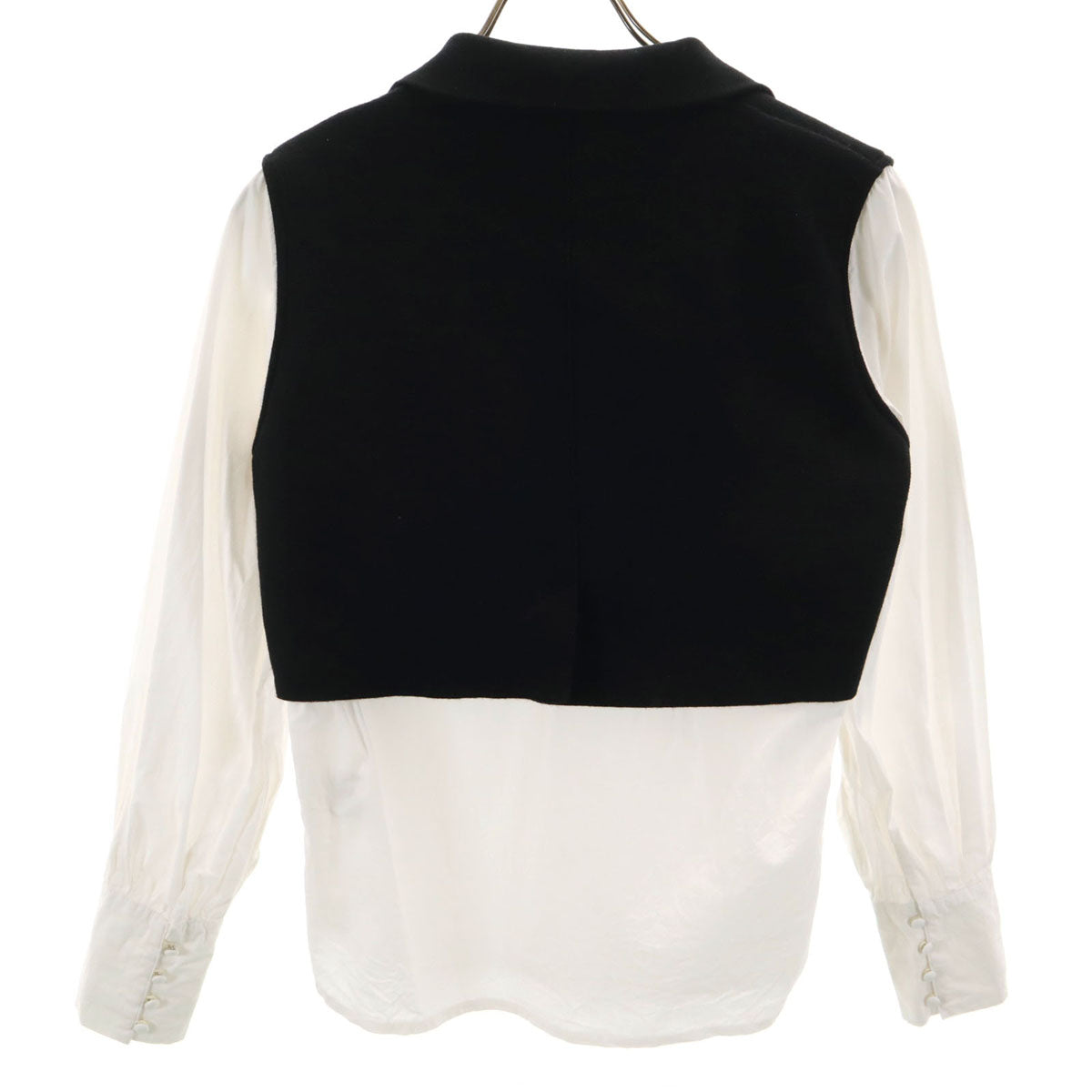 AMERI UNDRESSED アメリ 長袖 ニットレイヤード シャツ F ホワイト プルオーバー レディース