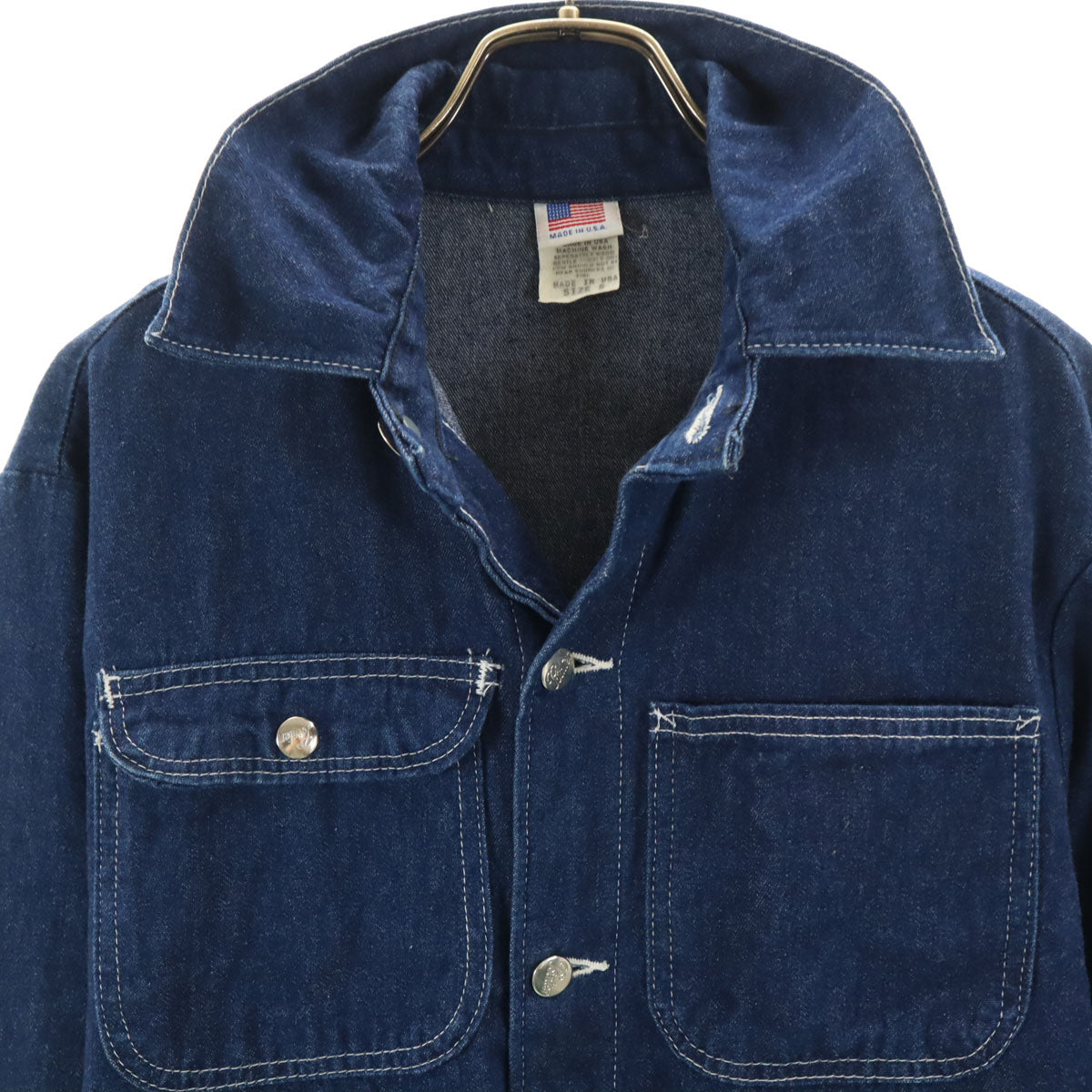 POINTER ポインター USA製 長袖 デニム カバーオール シャツ S インディゴ メンズ