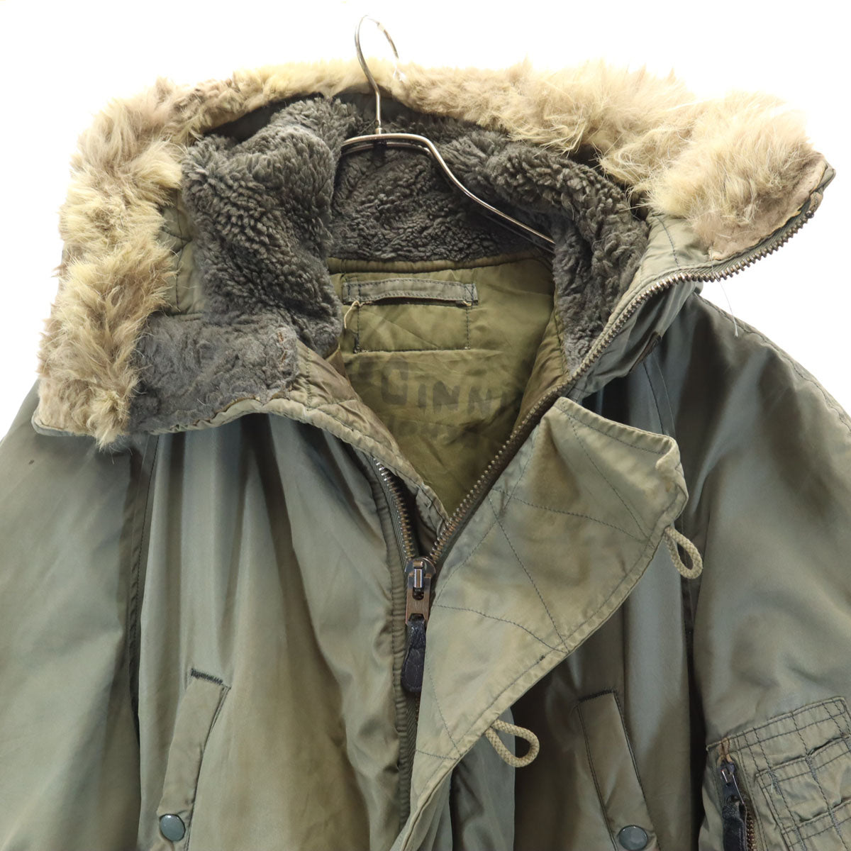 US ARMY アメリカ軍 60s ヴィンテージ コンマージップ コヨーテファー N-3B フライトジャケット カーキ メンズ