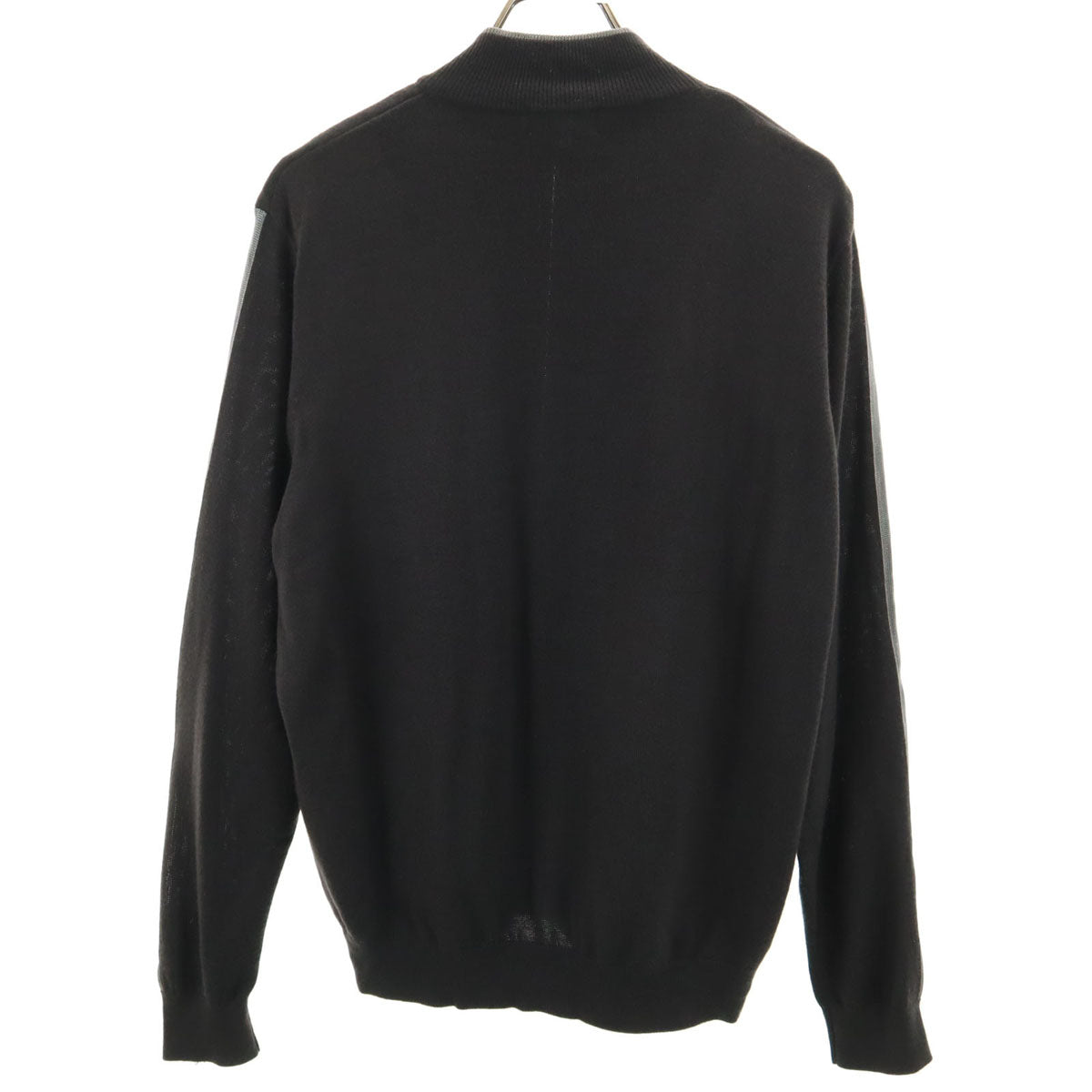 LANVIN SPORT ランバンスポール ダイヤ柄 ニットジャケット 42 チャコールグレー メンズ