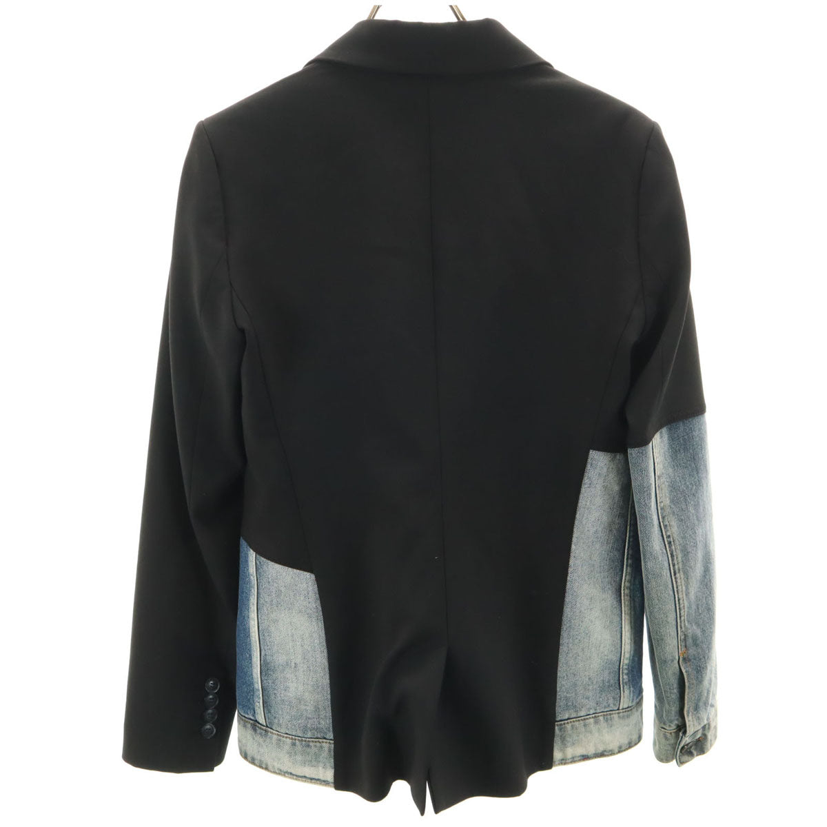 Desigual デシグアル デニム切替 ハイブリッドスリム ブレザー 36 ブラック レディース