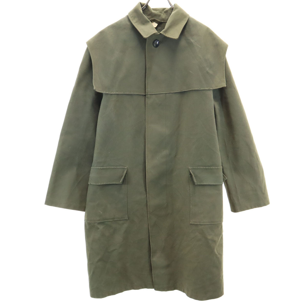 ハンガリー軍 60s 70s ヴィンテージ ステンカラーコート 170-53 カーキ フード、ベルト欠損 メンズ